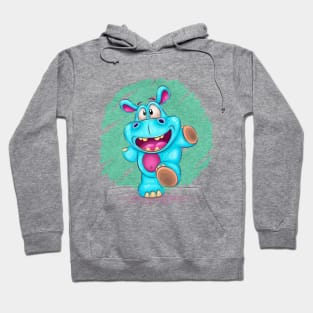 Cheerful cartoon hippo Hoodie